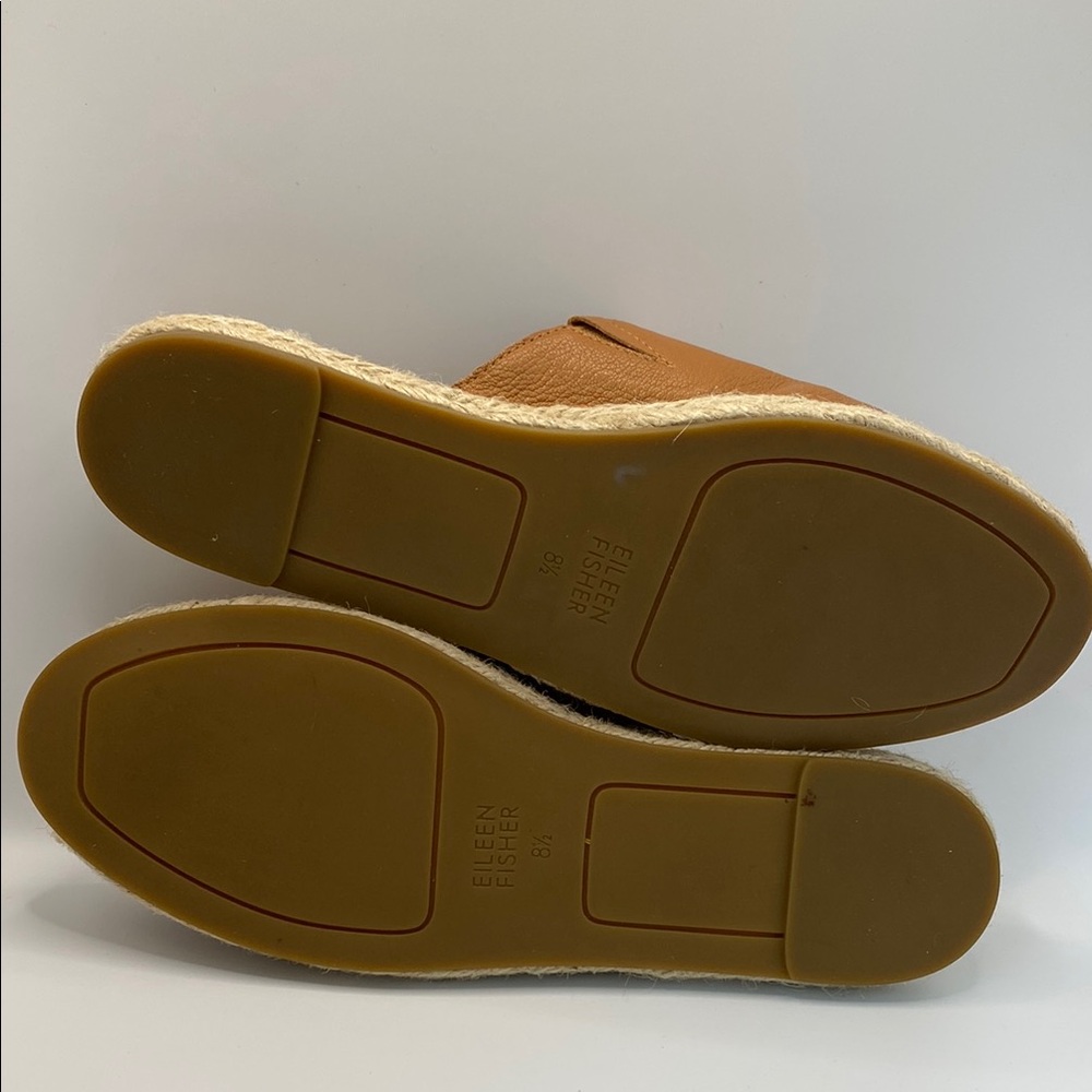 Eileen Fisher leather Espadrille Mules Size 8 1/2 - Picture 3 of 5